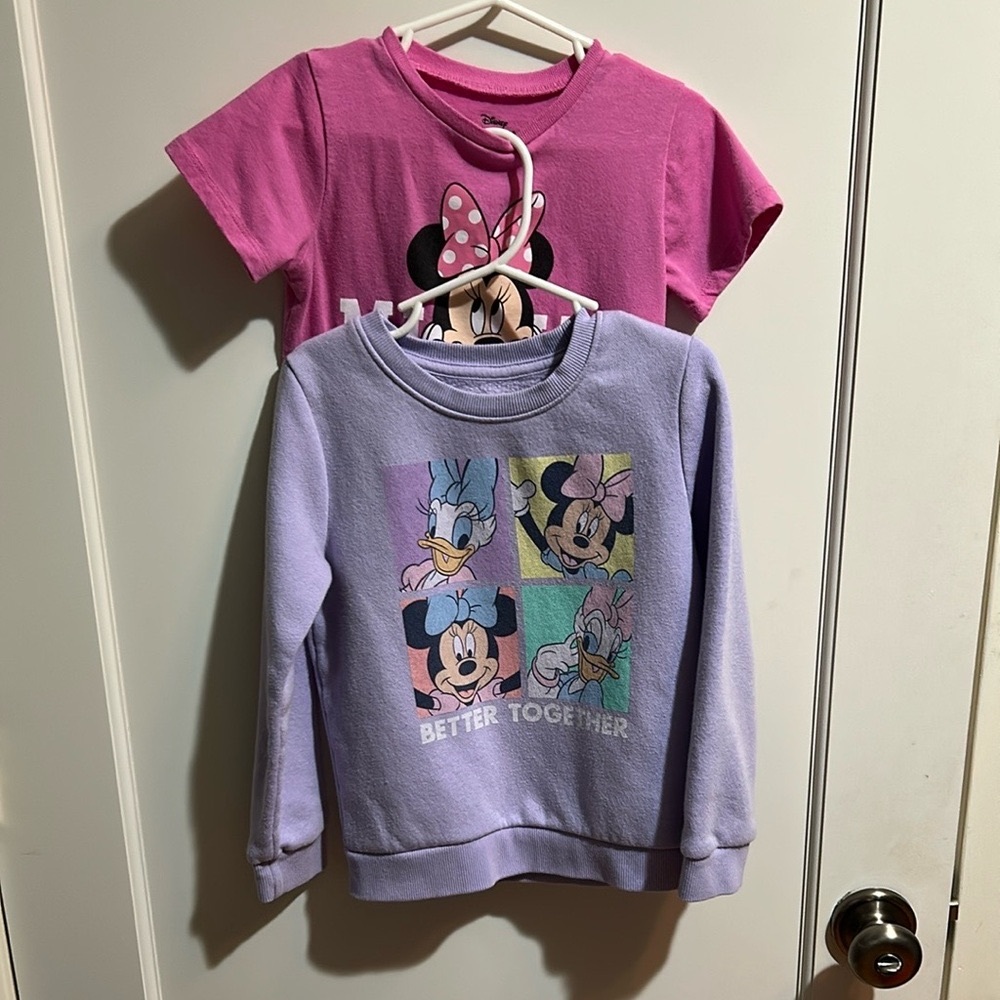 Disney Purple Minnie Mouse Sweatshirt and Shirt Bundle